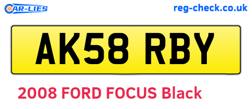 AK58RBY are the vehicle registration plates.