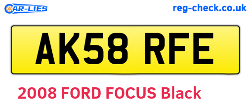 AK58RFE are the vehicle registration plates.