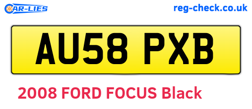 AU58PXB are the vehicle registration plates.