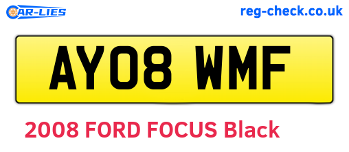 AY08WMF are the vehicle registration plates.