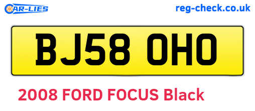 BJ58OHO are the vehicle registration plates.