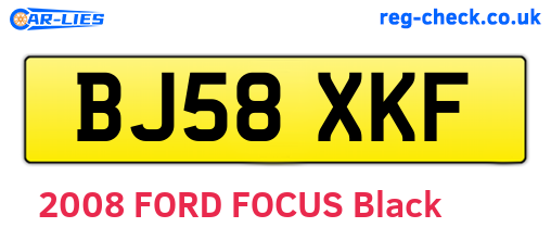 BJ58XKF are the vehicle registration plates.