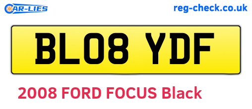 BL08YDF are the vehicle registration plates.