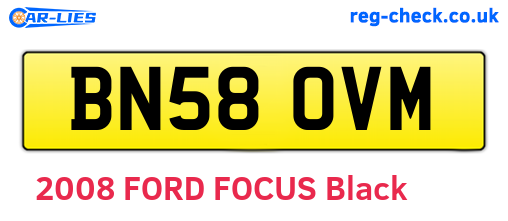 BN58OVM are the vehicle registration plates.