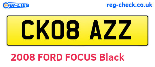 CK08AZZ are the vehicle registration plates.