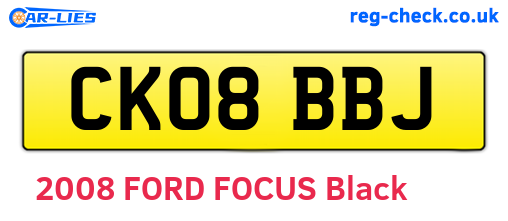 CK08BBJ are the vehicle registration plates.