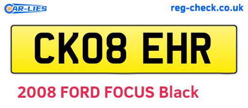 CK08EHR are the vehicle registration plates.