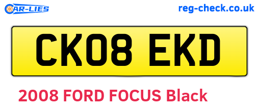 CK08EKD are the vehicle registration plates.