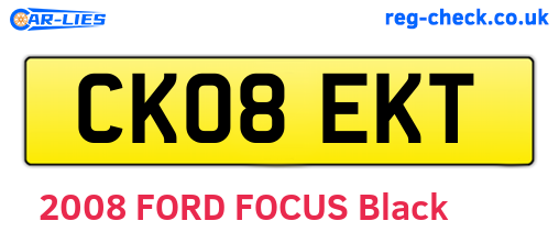 CK08EKT are the vehicle registration plates.