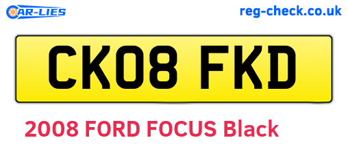 CK08FKD are the vehicle registration plates.