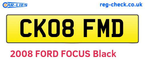 CK08FMD are the vehicle registration plates.