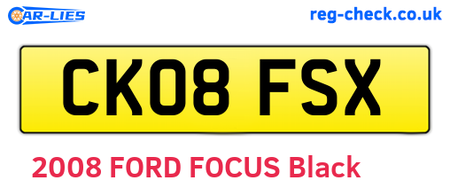 CK08FSX are the vehicle registration plates.
