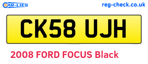 CK58UJH are the vehicle registration plates.