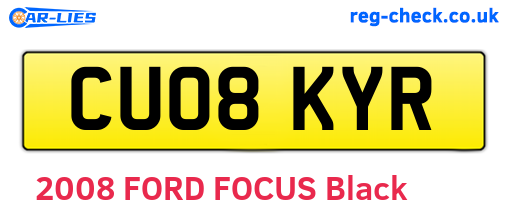 CU08KYR are the vehicle registration plates.