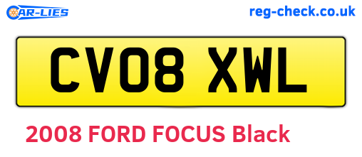 CV08XWL are the vehicle registration plates.
