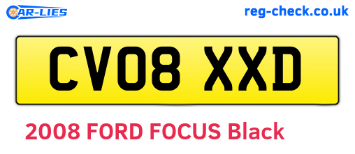 CV08XXD are the vehicle registration plates.