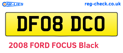 DF08DCO are the vehicle registration plates.
