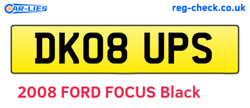 DK08UPS are the vehicle registration plates.