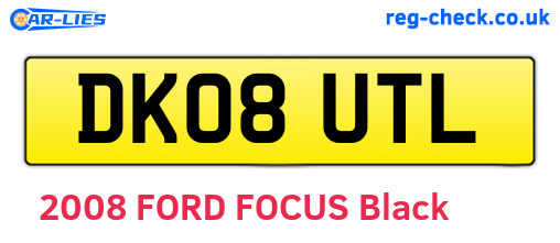 DK08UTL are the vehicle registration plates.