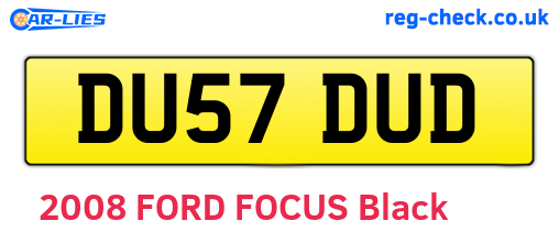 DU57DUD are the vehicle registration plates.