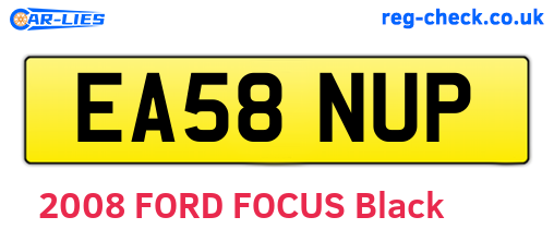EA58NUP are the vehicle registration plates.