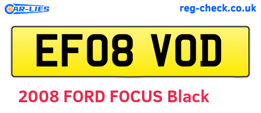 EF08VOD are the vehicle registration plates.