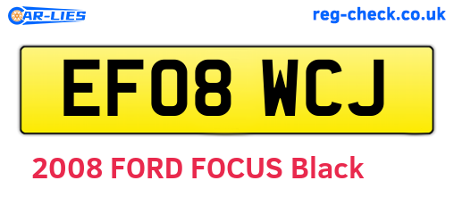 EF08WCJ are the vehicle registration plates.
