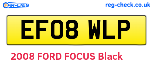 EF08WLP are the vehicle registration plates.