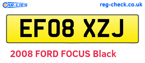 EF08XZJ are the vehicle registration plates.
