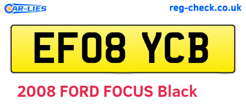 EF08YCB are the vehicle registration plates.
