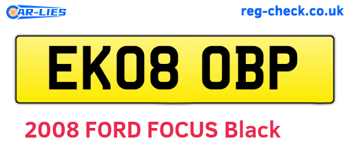 EK08OBP are the vehicle registration plates.