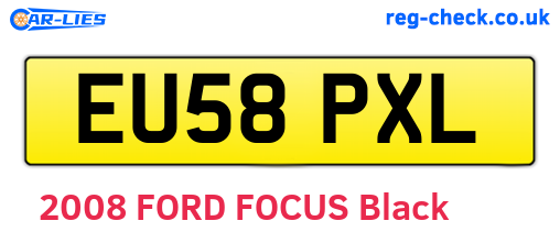 EU58PXL are the vehicle registration plates.