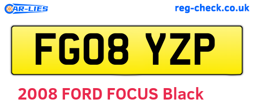 FG08YZP are the vehicle registration plates.