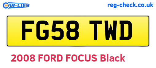 FG58TWD are the vehicle registration plates.
