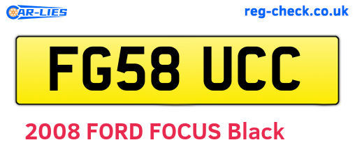 FG58UCC are the vehicle registration plates.