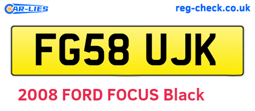 FG58UJK are the vehicle registration plates.
