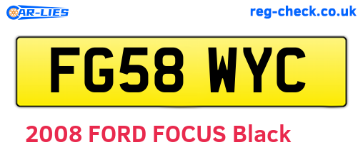 FG58WYC are the vehicle registration plates.