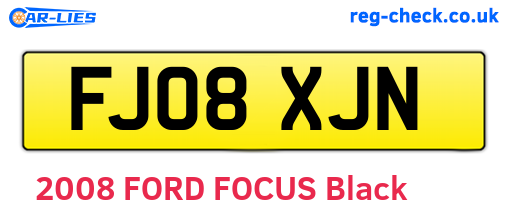FJ08XJN are the vehicle registration plates.
