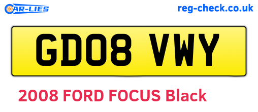 GD08VWY are the vehicle registration plates.