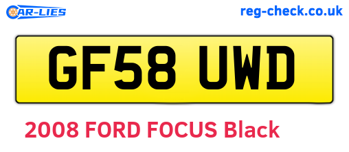 GF58UWD are the vehicle registration plates.