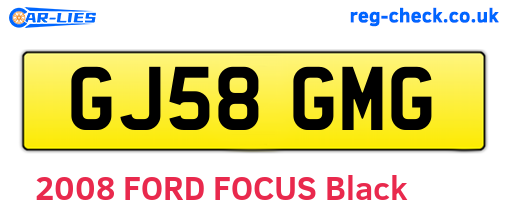 GJ58GMG are the vehicle registration plates.