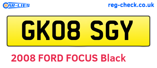 GK08SGY are the vehicle registration plates.