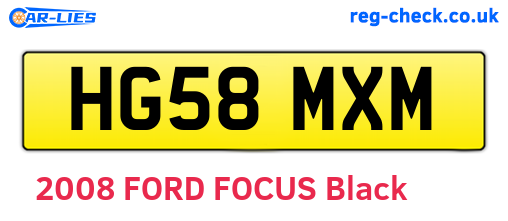 HG58MXM are the vehicle registration plates.