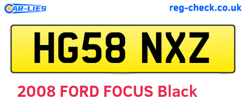 HG58NXZ are the vehicle registration plates.