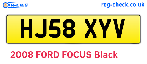 HJ58XYV are the vehicle registration plates.