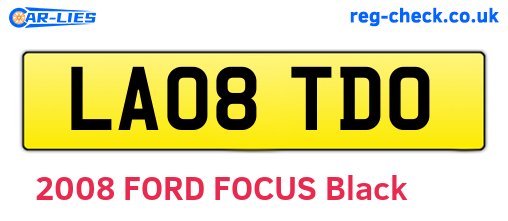 LA08TDO are the vehicle registration plates.