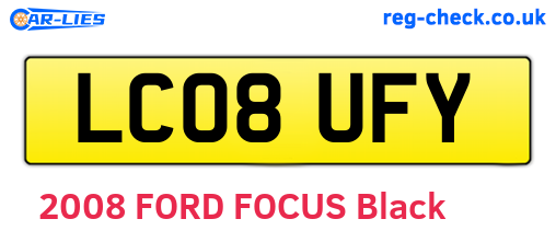LC08UFY are the vehicle registration plates.