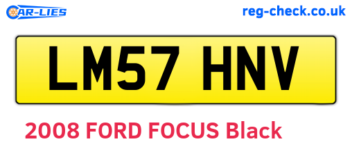 LM57HNV are the vehicle registration plates.