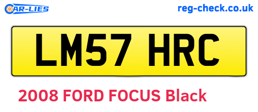 LM57HRC are the vehicle registration plates.