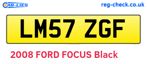 LM57ZGF are the vehicle registration plates.
